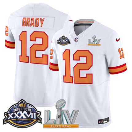 Men's Tampa Bay Buccaneers Super Bowl XXXVII & Super Bowl LV Patch Throwback Vapor Limited Jersey - All Stitched