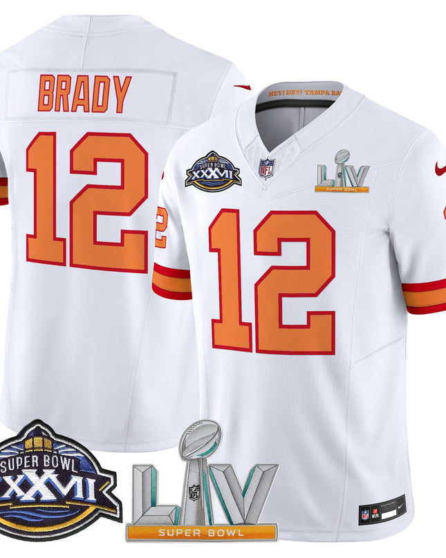 Men's Tampa Bay Buccaneers Super Bowl XXXVII & Super Bowl LV Patch Throwback Vapor Limited Jersey - All Stitched