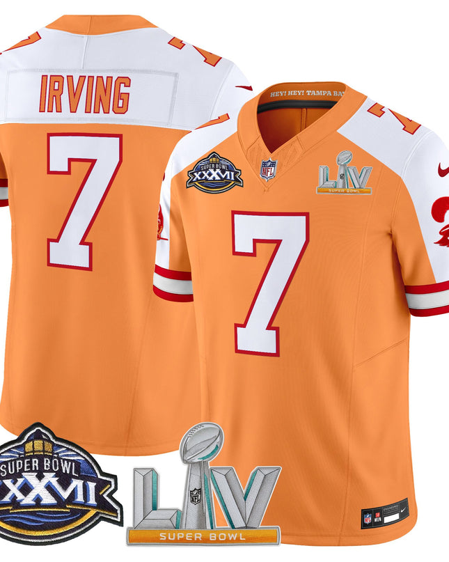 Men's Tampa Bay Buccaneers Super Bowl XXXVII & Super Bowl LV Patch Throwback Vapor Limited Jersey - All Stitched