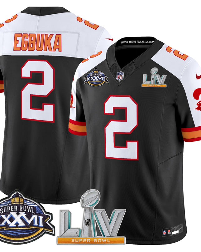 Men's Tampa Bay Buccaneers Super Bowl XXXVII & Super Bowl LV Patch Throwback Vapor Limited Jersey - All Stitched