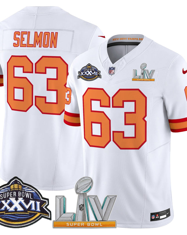 Men's Tampa Bay Buccaneers Super Bowl XXXVII & Super Bowl LV Patch Throwback Vapor Limited Jersey - All Stitched