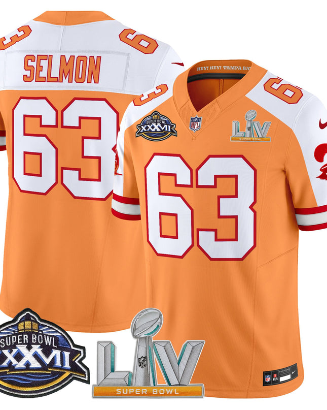 Men's Tampa Bay Buccaneers Super Bowl XXXVII & Super Bowl LV Patch Throwback Vapor Limited Jersey - All Stitched