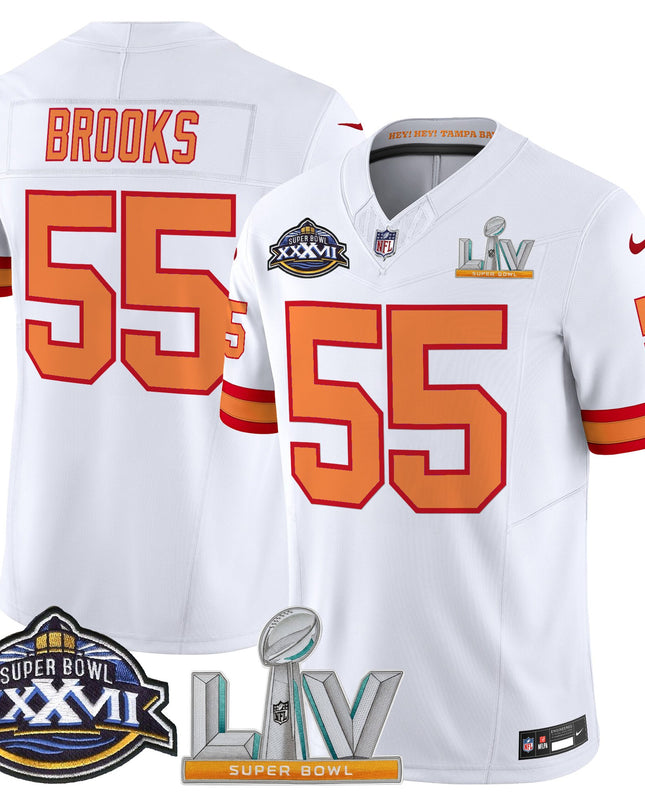 Men's Tampa Bay Buccaneers Super Bowl XXXVII & Super Bowl LV Patch Throwback Vapor Limited Jersey - All Stitched