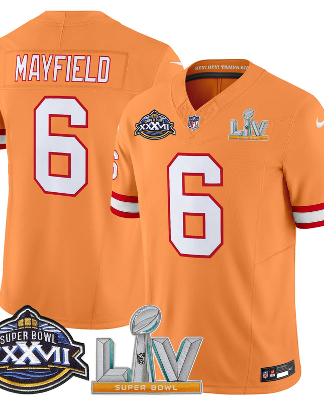 Men's Tampa Bay Buccaneers Super Bowl XXXVII & Super Bowl LV Patch Throwback Vapor Limited Jersey - All Stitched