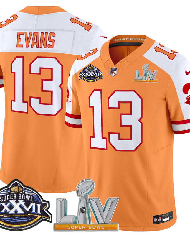 Men's Tampa Bay Buccaneers Super Bowl XXXVII & Super Bowl LV Patch Throwback Vapor Limited Jersey - All Stitched