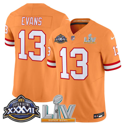 Men's Tampa Bay Buccaneers Super Bowl XXXVII & Super Bowl LV Patch Throwback Vapor Limited Jersey - All Stitched