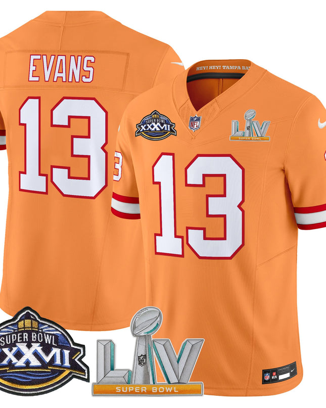 Men's Tampa Bay Buccaneers Super Bowl XXXVII & Super Bowl LV Patch Throwback Vapor Limited Jersey - All Stitched