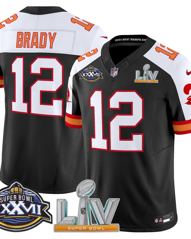 Men's Tampa Bay Buccaneers Super Bowl XXXVII & Super Bowl LV Patch Throwback Vapor Limited Jersey - All Stitched