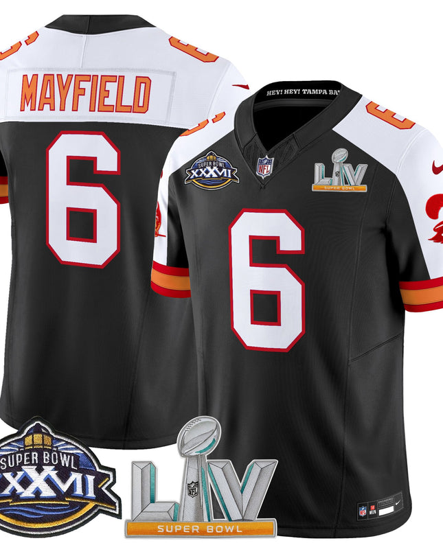 Men's Tampa Bay Buccaneers Super Bowl XXXVII & Super Bowl LV Patch Throwback Vapor Limited Jersey - All Stitched