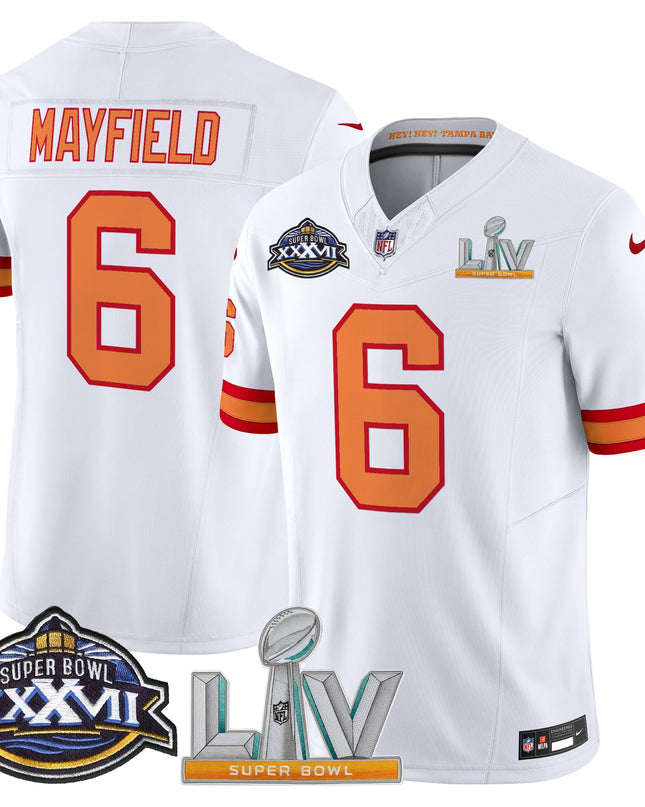 Men's Tampa Bay Buccaneers Super Bowl XXXVII & Super Bowl LV Patch Throwback Vapor Limited Jersey - All Stitched