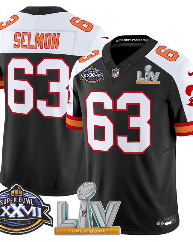 Men's Tampa Bay Buccaneers Super Bowl XXXVII & Super Bowl LV Patch Throwback Vapor Limited Jersey - All Stitched