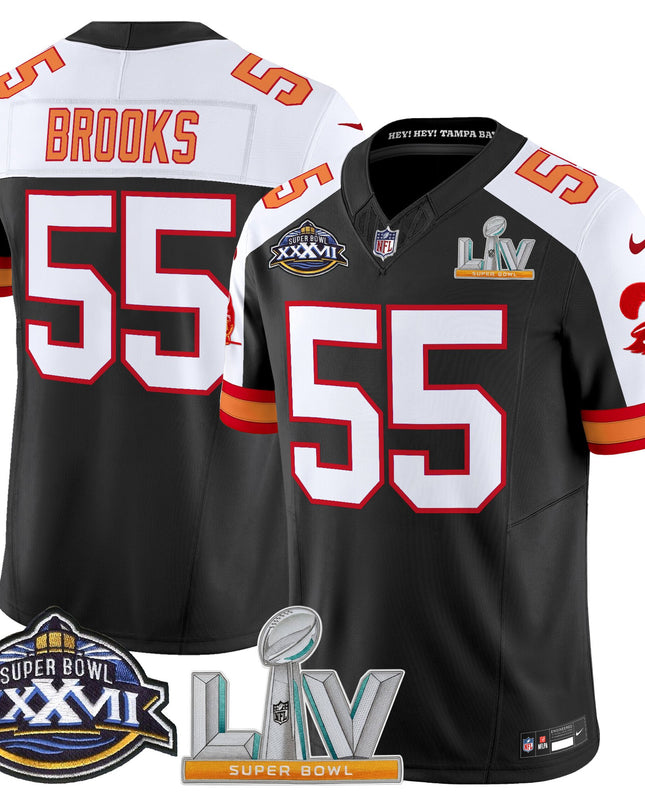 Men's Tampa Bay Buccaneers Super Bowl XXXVII & Super Bowl LV Patch Throwback Vapor Limited Jersey - All Stitched