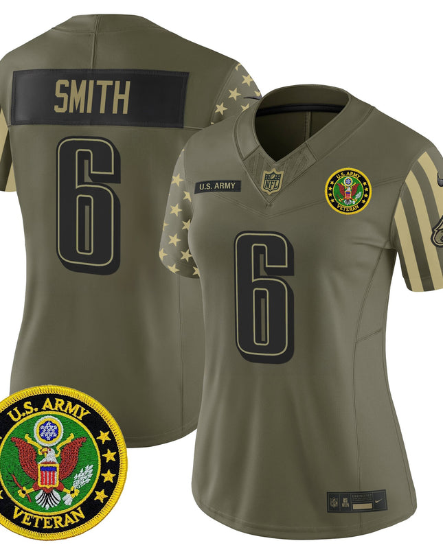 Women's Philadelphia Eagles x U.S. Military Veteran Vapor Limited Jersey - All Stitched