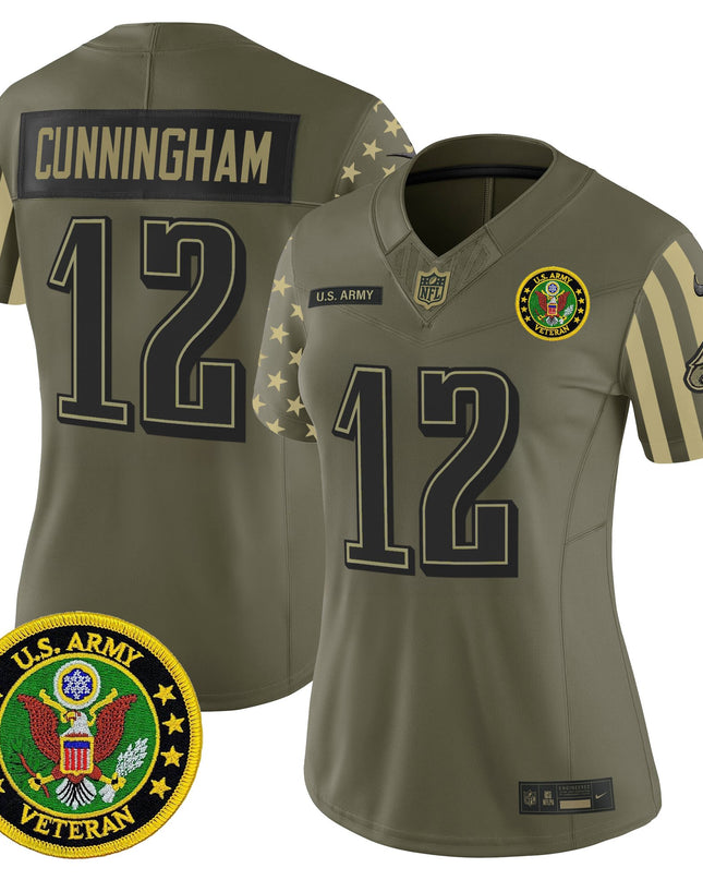 Women's Philadelphia Eagles x U.S. Military Veteran Vapor Limited Jersey - All Stitched