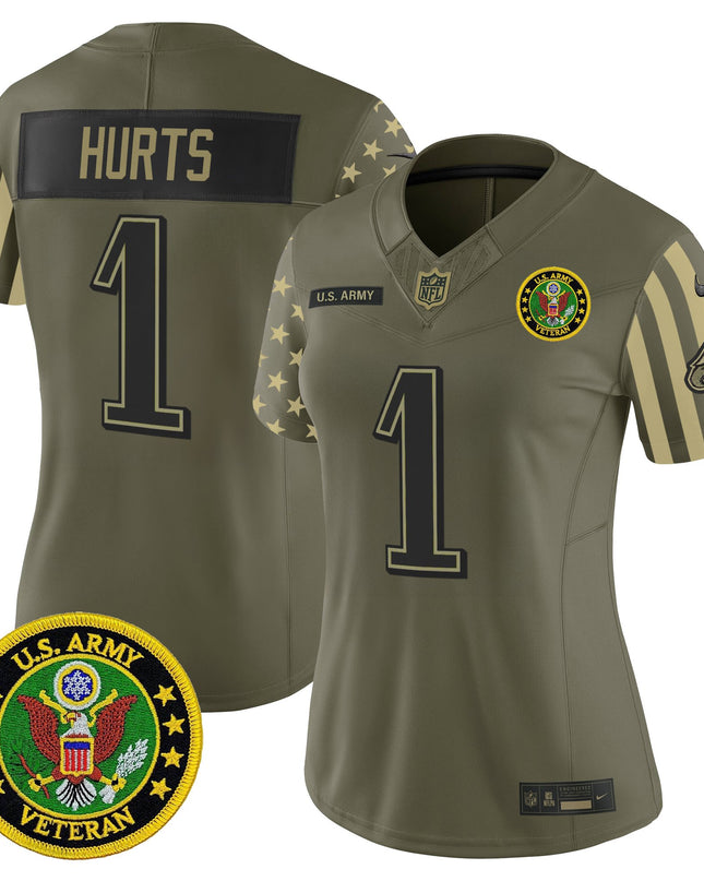 Women's Philadelphia Eagles x U.S. Military Veteran Vapor Limited Jersey - All Stitched