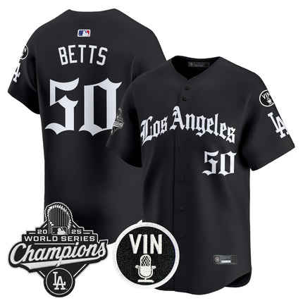 Men's Dodgers 2025 World Series Champions Vapor Premier Limited Jersey - LA Gothic Edition - All Stitched