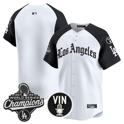 Men's Dodgers 2025 World Series Champions Vapor Premier Limited Jersey - LA Gothic Edition - All Stitched