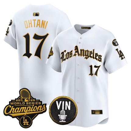 Men's Dodgers 2025 World Series Champions Vapor Premier Limited Jersey - LA Gothic Edition - All Stitched