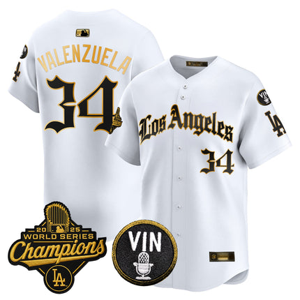 Men's Dodgers 2025 World Series Champions Vapor Premier Limited Jersey - LA Gothic Edition - All Stitched