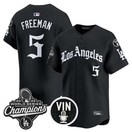 Men's Dodgers 2025 World Series Champions Vapor Premier Limited Jersey - LA Gothic Edition - All Stitched