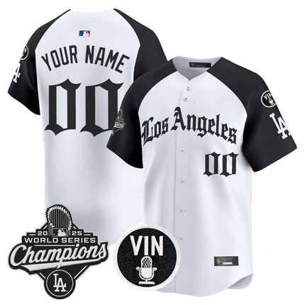 Dodgers 2025 World Series Champions Vapor Premier Limited Custom Jersey - LA Gothic Edition - All Stitched