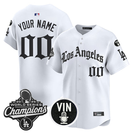 Dodgers 2025 World Series Champions Vapor Premier Limited Custom Jersey - LA Gothic Edition - All Stitched