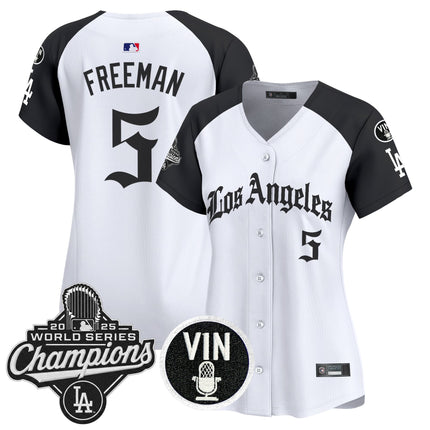 Women's Dodgers 2025 World Series Champions Vapor Premier Limited Jersey - LA Gothic Edition - All Stitched