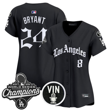 Women's Dodgers 2025 World Series Champions Vapor Premier Limited Jersey - LA Gothic Edition - All Stitched