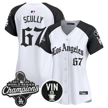 Women's Dodgers 2025 World Series Champions Vapor Premier Limited Jersey - LA Gothic Edition - All Stitched