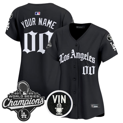 Dodgers 2025 World Series Champions Vapor Premier Limited Custom Jersey - LA Gothic Edition - All Stitched