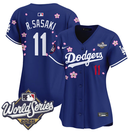 Women's Dodgers 2025 World Series x Tokyo Series Vapor Premier Limited Jersey V2 - Stitched