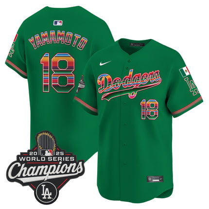 Men's Dodgers Mexico 2025 World Series Champions Vapor Premier Limited Jersey - All Stitched