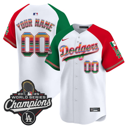 Dodgers Mexico 2025 World Series Champions Vapor Premier Limited Custom Jersey - All Stitched