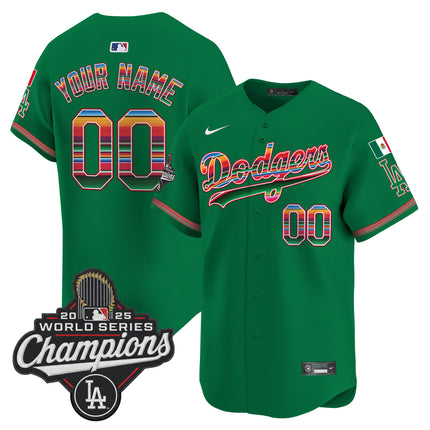 Dodgers Mexico 2025 World Series Champions Vapor Premier Limited Custom Jersey - All Stitched