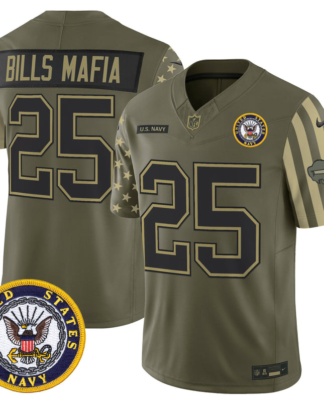 Men's Buffalo Bills x U.S. Military Veteran Vapor Limited Jersey - All Stitched