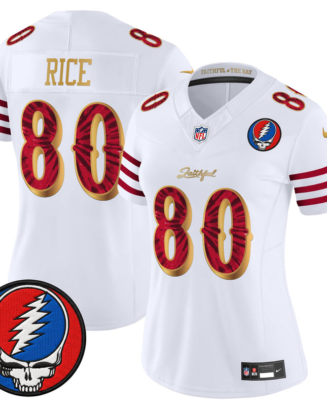 Women's San Francisco 49ers x Grateful Dead Rivalries Vapor Limited Jersey - Rivalries Edition - All Stitched