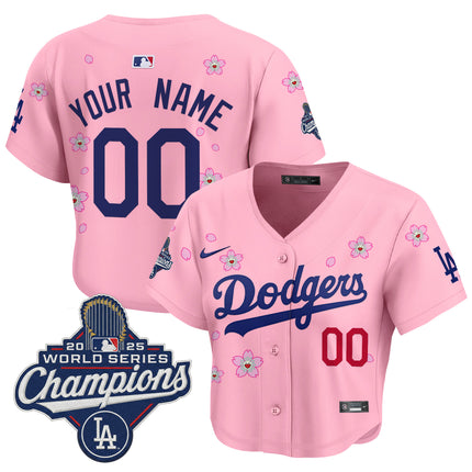 Dodgers 2025 World Series Champions x Tokyo Series Crop Top Baseball Custom Jersey - All Stitched