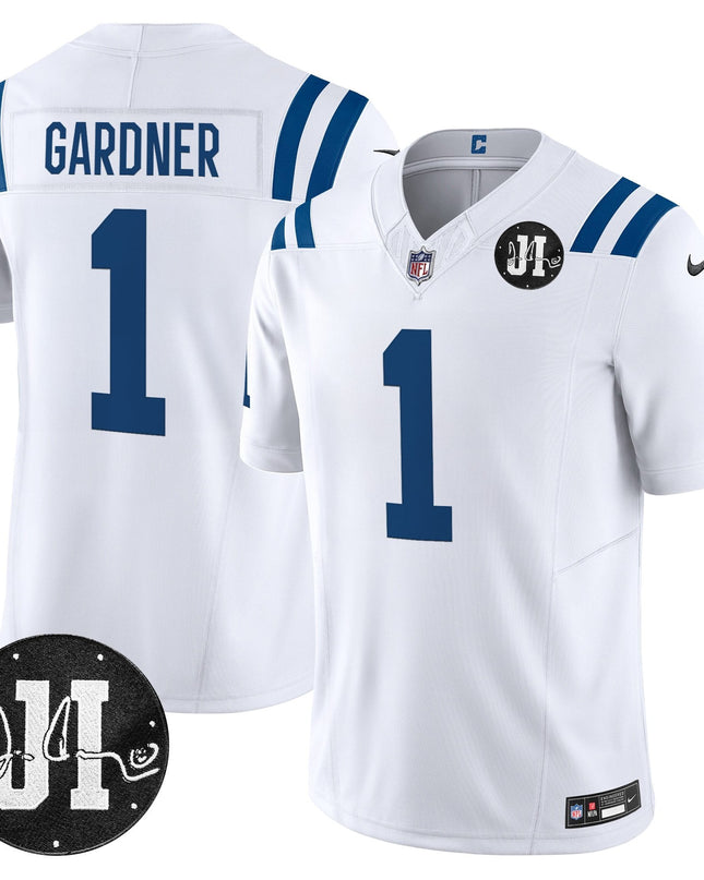 Men's Indianapolis Colts 2025 Jim Irsay Patch Vapor Limited Jersey - All Stitched
