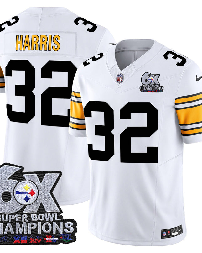 Men's Pittsburgh Steelers 6-Time Champions Patch Vapor Limited Jersey - All Stitched