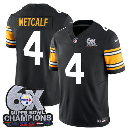 Men's Pittsburgh Steelers 6-Time Champions Patch Vapor Limited Jersey - All Stitched