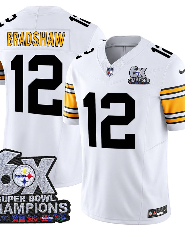 Men's Pittsburgh Steelers 6-Time Champions Patch Vapor Limited Jersey - All Stitched