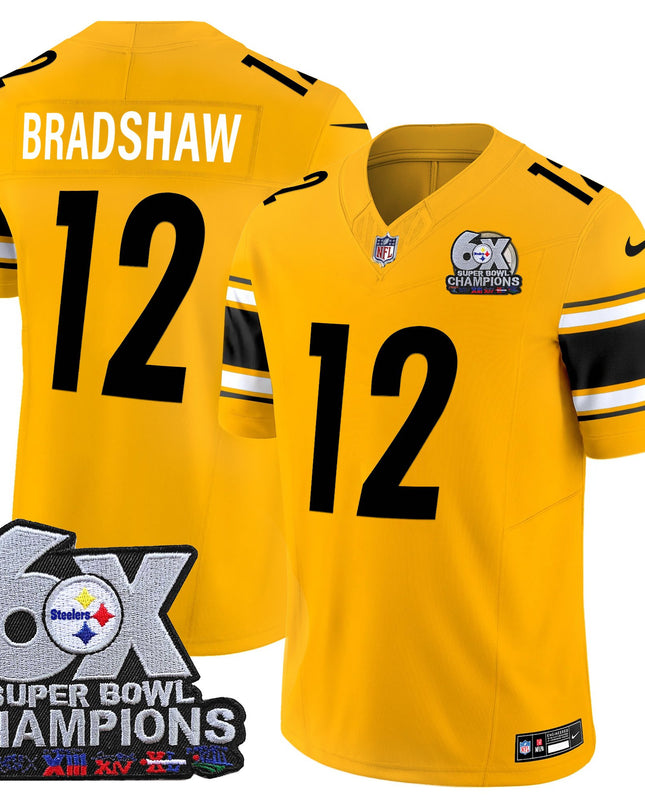 Men's Pittsburgh Steelers 6-Time Champions Patch Vapor Limited Jersey - All Stitched