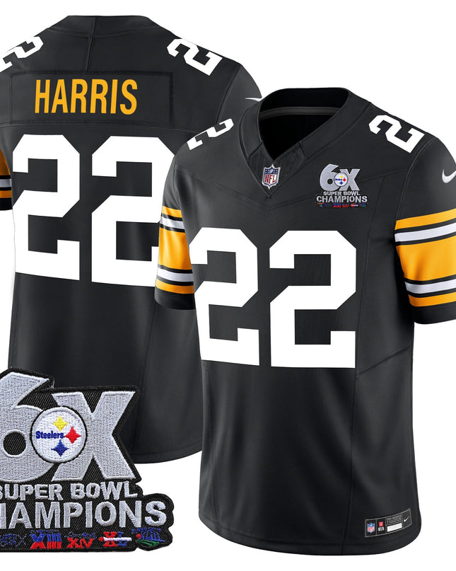 Men's Pittsburgh Steelers 6-Time Champions Patch Vapor Limited Jersey - All Stitched