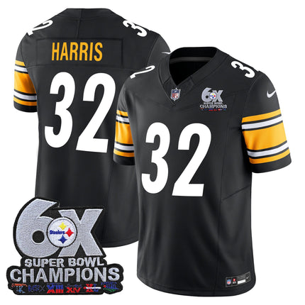 Men's Pittsburgh Steelers 6-Time Champions Patch Vapor Limited Jersey - All Stitched