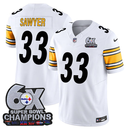 Men's Pittsburgh Steelers 6-Time Champions Patch Vapor Limited Jersey - All Stitched