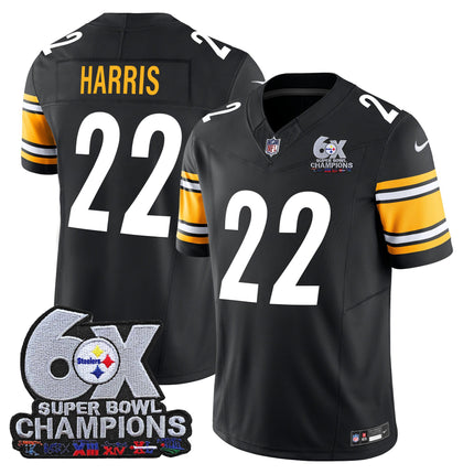 Men's Pittsburgh Steelers 6-Time Champions Patch Vapor Limited Jersey - All Stitched