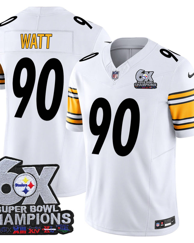 Men's Pittsburgh Steelers 6-Time Champions Patch Vapor Limited Jersey - All Stitched