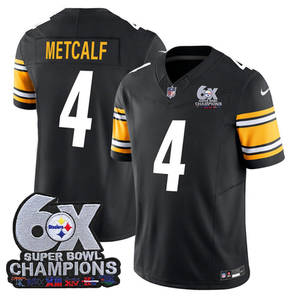 Men's Pittsburgh Steelers 6-Time Champions Patch Vapor Limited Jersey - All Stitched