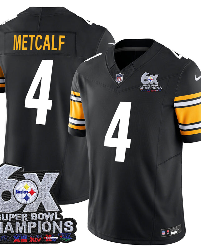 Men's Pittsburgh Steelers 6-Time Champions Patch Vapor Limited Jersey - All Stitched