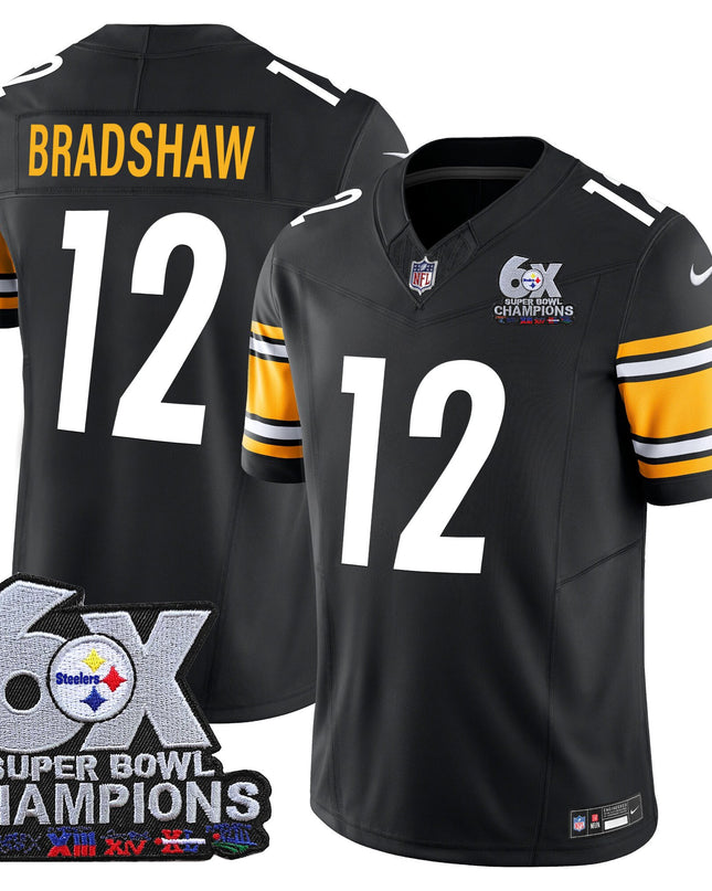 Men's Pittsburgh Steelers 6-Time Champions Patch Vapor Limited Jersey - All Stitched